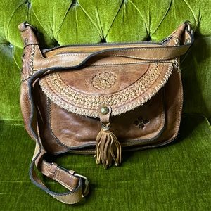 Patricia Nash Flap Crossbody Bag in Vintage Distressed Leather